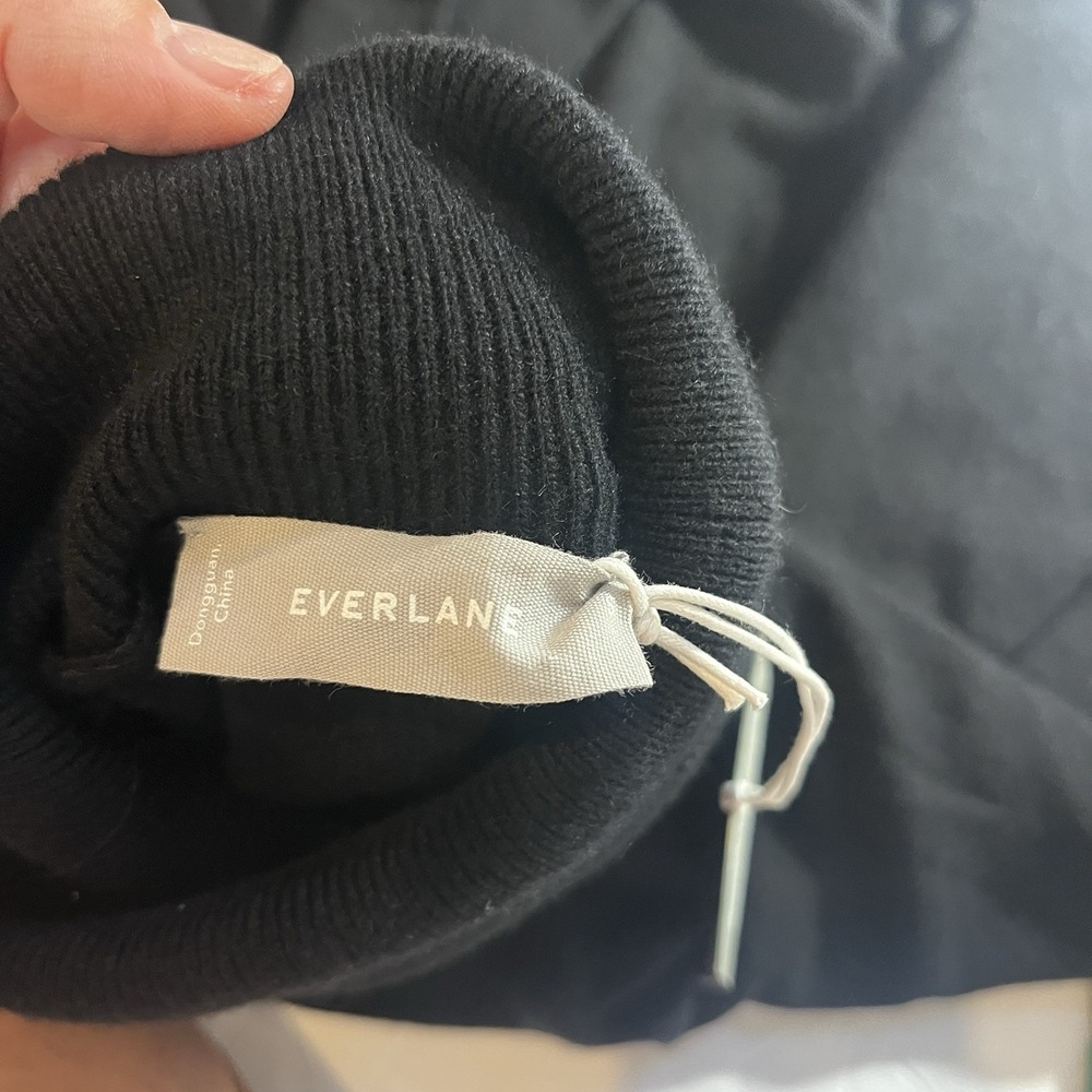 EVERLANE Cashmere Turtleneck Sweater Dress Black Small New W/Tag Retail $165 - Picture 10 of 10
